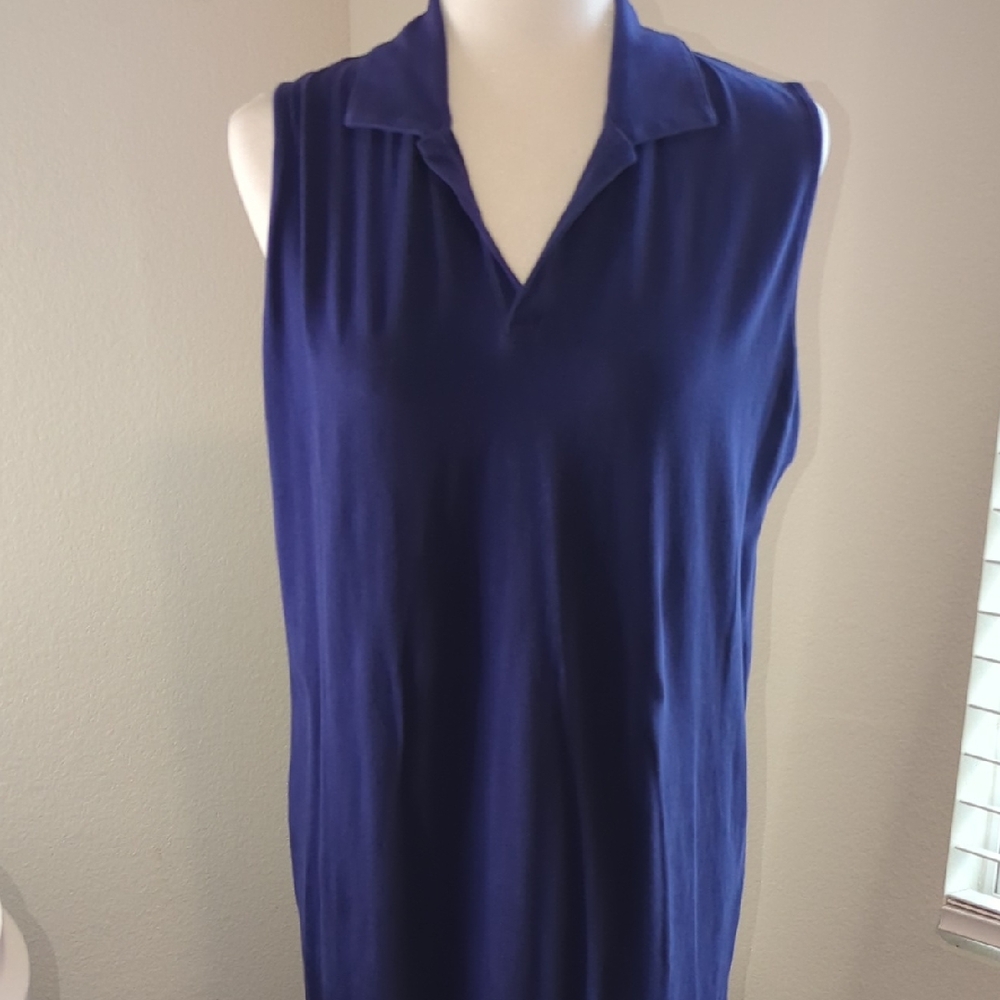 Anne Klein Navy Sleeveless Top